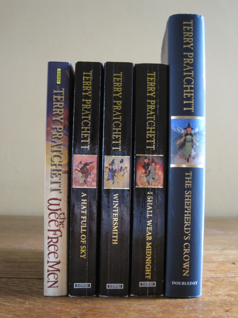 The spines of the 5 Tiffany books