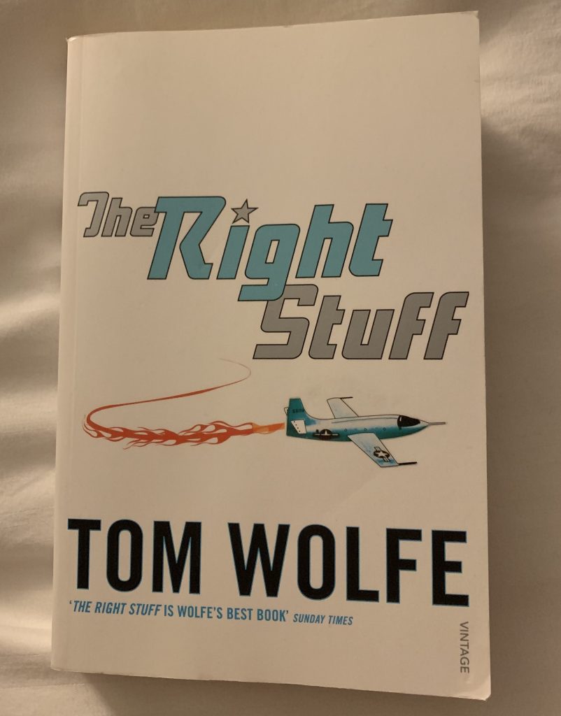 Paperback copy of The Right Stuff