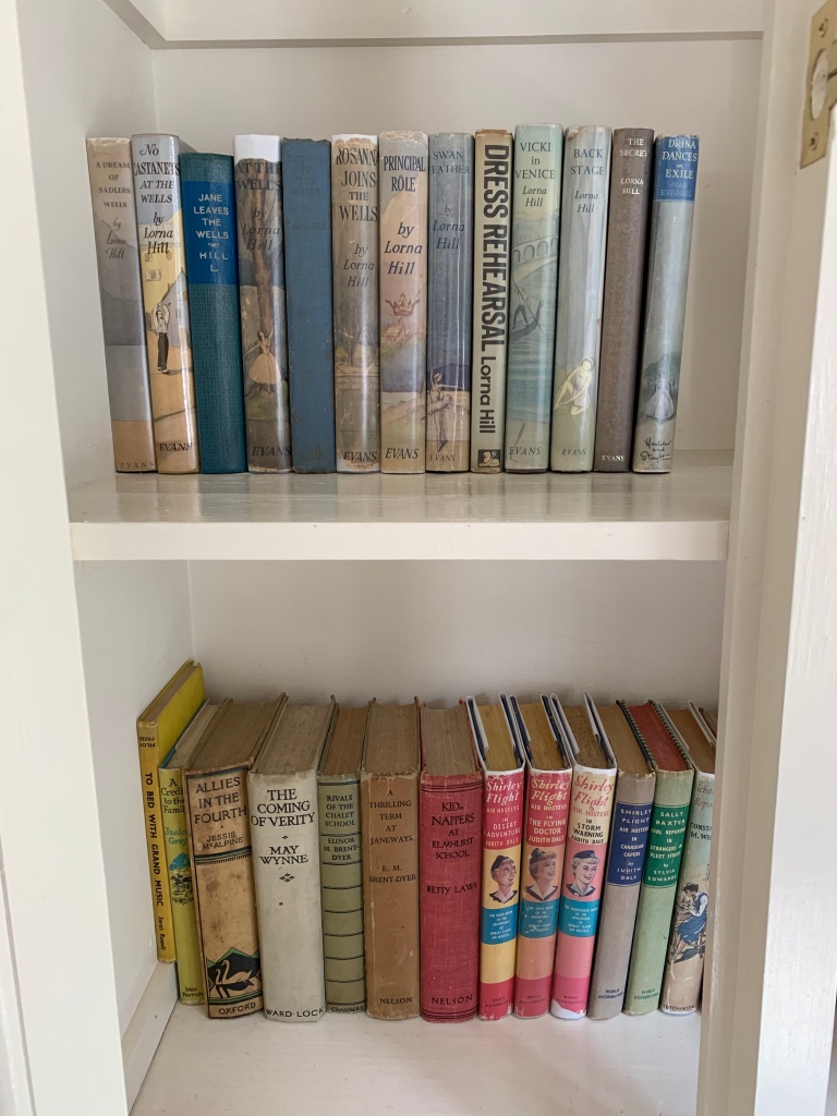 Shelf of hardback children's books